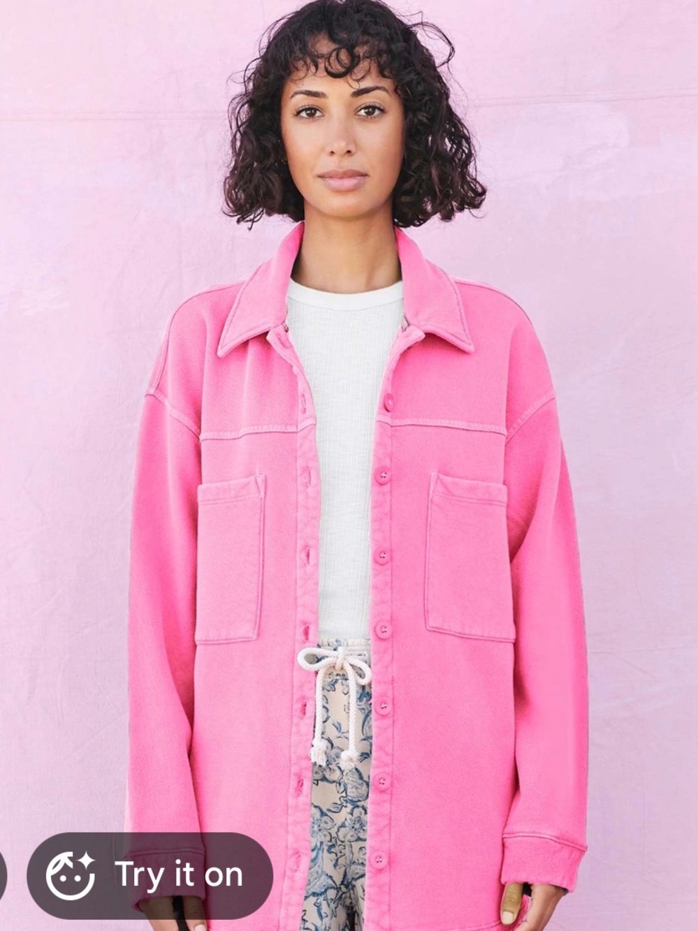 Sundry Oversized Button-Up Shacket